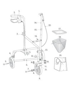 parts for Deluxe 3 Wheel Aluminum Rollator, 7.5 Casters