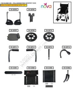 Parts for Nova 309 Transport Chair
