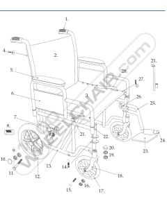 Parts for Bariatric Steel Transport Chair