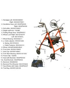 Parts for R900 4 Wheel Rollator