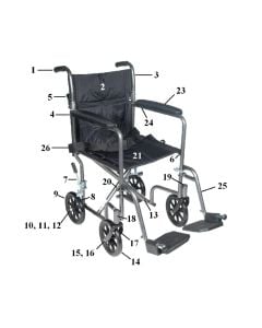 Parts for Drive Steel Transport Chair
