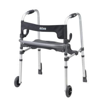 Drive Clever Lite Walker with Seat and Push Down Brakes