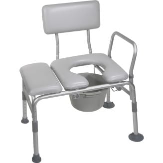 Drive Padded Seat Transfer Bench with Commode Opening