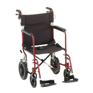 Nova Transport Chair with 12" Rear Wheels and Fixed Arms