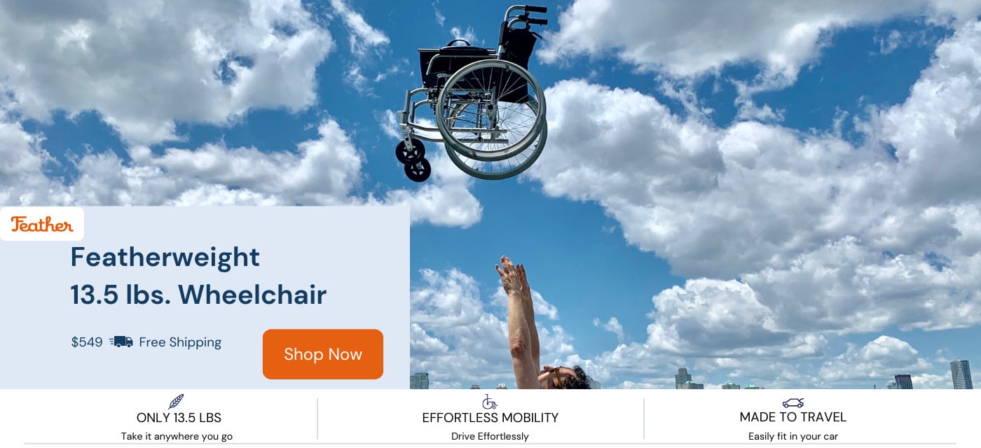 Featherweight wheelchair banner