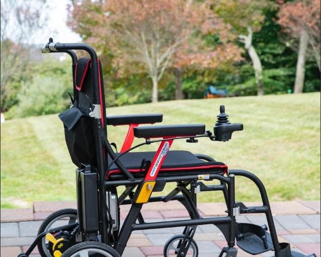 Black And Red Feather Electric Wheelchair