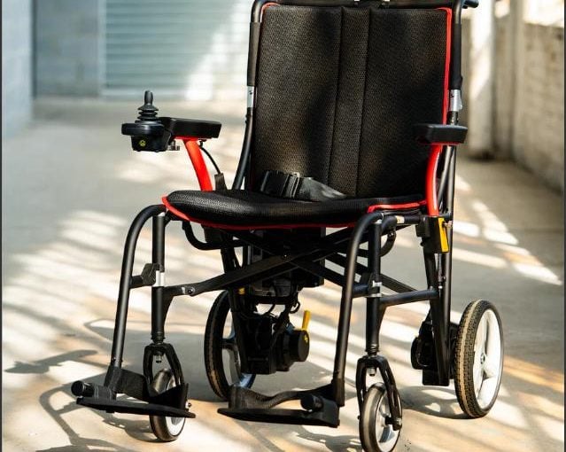 Black And Red Feather Power Wheelchair